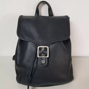 w/COA Vintage COACH #9064 Black Leather Backpack -Rehabbed USA Made